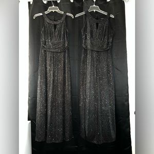 TWO  Black/ Silver Bridesmaid Dresses
